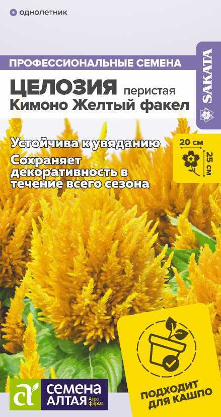 Целозия кимоно желтый факел