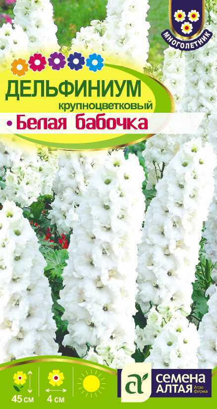 Дельфиниум белая бабочка цп
