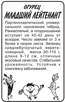 Огурец Младший Лейтенант F1/Сем Алт/бп 5 шт.