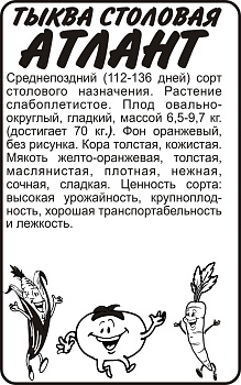Тыква Атлант/Сем Алт/бп 3 шт.