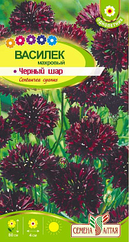 Цветы Василек Черный шар махровый/Сем Алт/цп 0,3 гр.