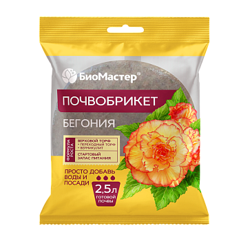 Почвобрикет Бегония круглый /БиоМастер/ 2,5л