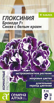 Цветы Глоксиния Брокада F1 Синяя с белым краем/Сем Алт/цп 5 шт.