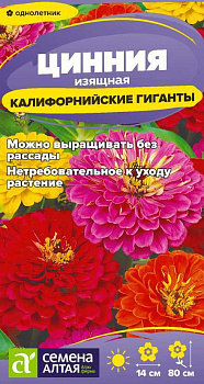 Цветы Цинния Калифорнийские гиганты/Сем Алт/цп 0,2 гр.