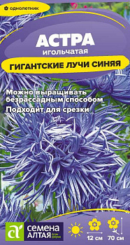 Цветы Астра Гигантские лучи Синяя/Сем Алт/цп 0,2 гр.