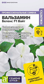 Цветы Бальзамин Беленс F1 Вайт/Сем Алт/цп 4 шт.