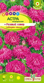 Цветы Астра Розовый ковер низкорослая/Сем Алт/цп 0,3 гр.