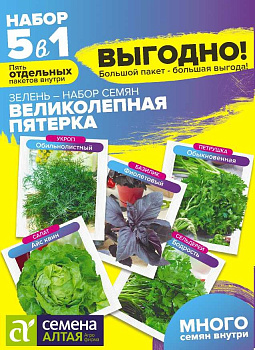 Зелень Великолепная Пятерка Смесь/Сем Алт/цп 3,3 гр. БОЛЬШОЙ ПАКЕТ!