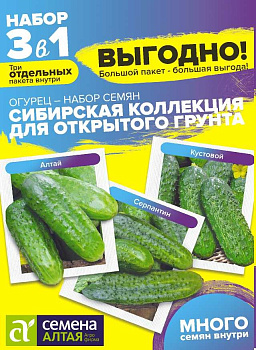 Огурец Сибирская Коллекция Для Открытого Грунта/Сем Алт/цп 1,5 гр.БОЛЬШОЙ ПАКЕТ! НОВИНКА!