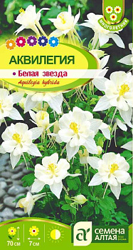Цветы Аквилегия Белая Звезда гибр./Сем Алт/цп 0,1 гр. многолетник
