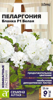 Цветы Пеларгония Бланка F1 зональная белая/Сем Алт/цп 3 шт. НОВИНКА 